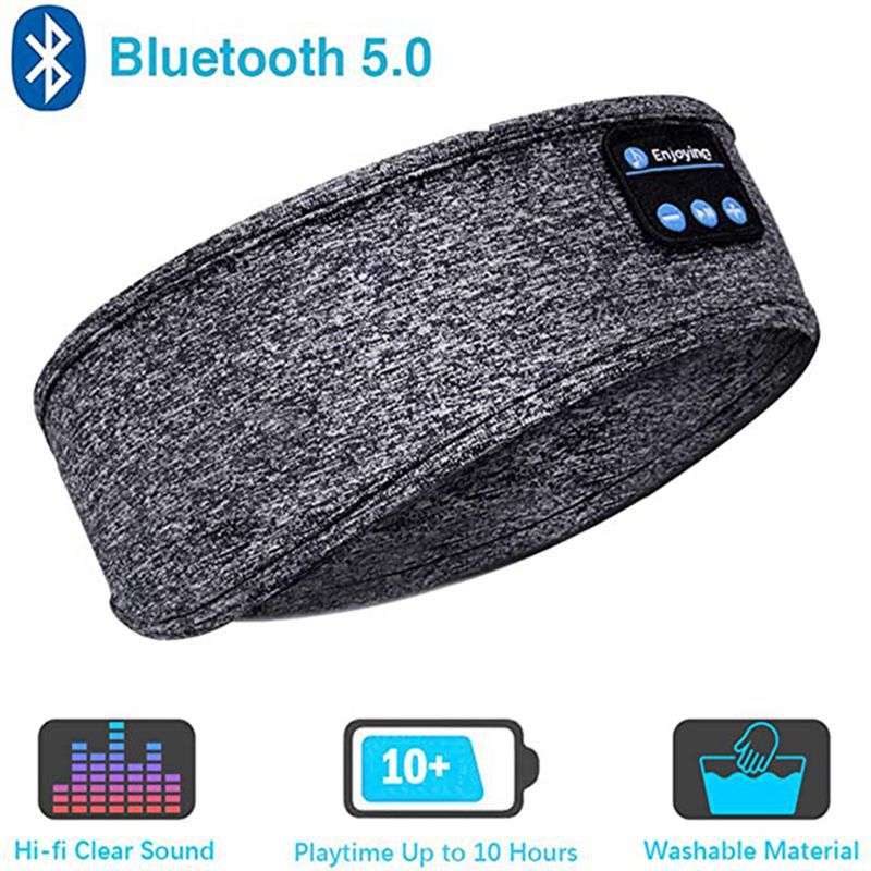 Wireless Bluetooth Sleeping Headphones Headband Thin Soft Elastic Comfortable Music Ear Phones Eye Mask For Side Sleeper Sports GND Products