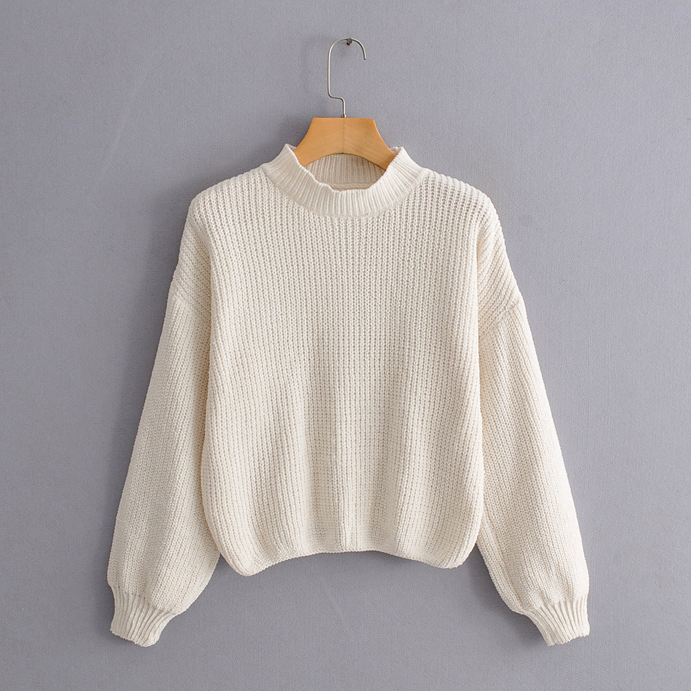 Cropped knitted sweater