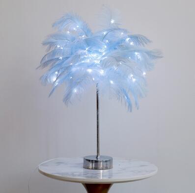 Feather Lamp Nordic Desk Lamp European-Style Bedroom Bedside Feather Table Lamp Night Light Table Lamp Decoration Modern GND Products