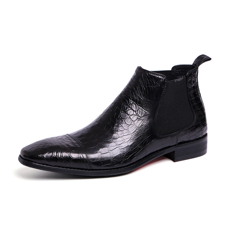 Mens High Top Leather Shoes Trendy Boots Saor Style
