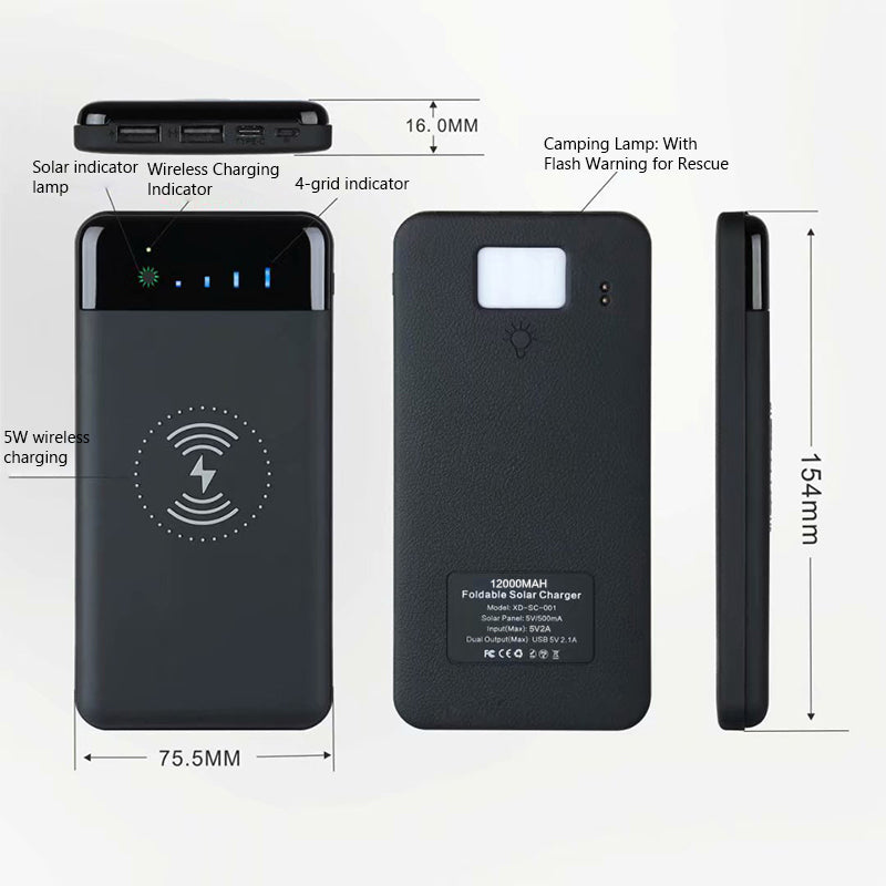 Detachable Solar Power Bank Wireless Charging GND Products