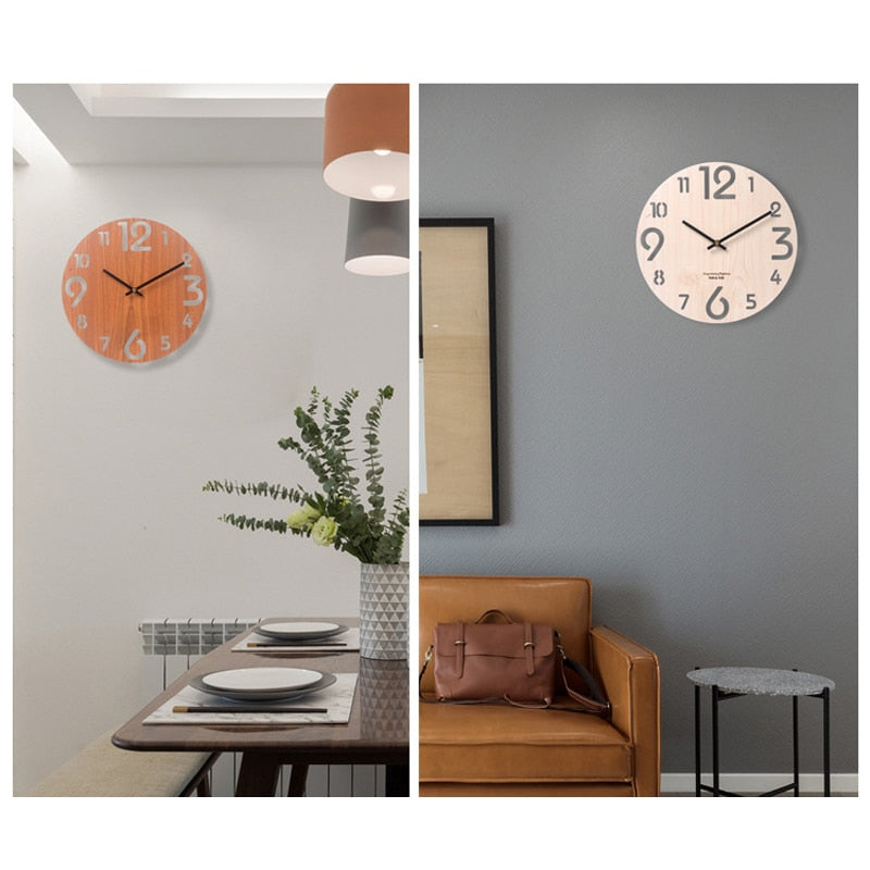 Stylish Nordic Minimalist Wooden Wall Clock Saor Style