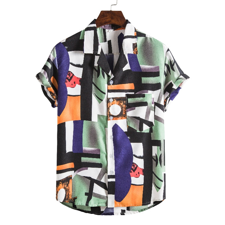 Men Short sleeved beach shirts men New printed T shirt Saor Style