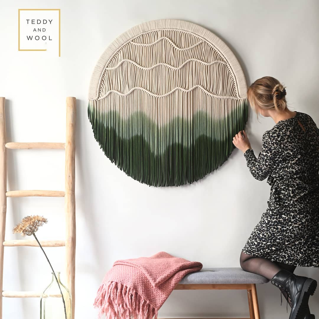 Nordic Hand-dyed Woven Round Tapestry Saor Style