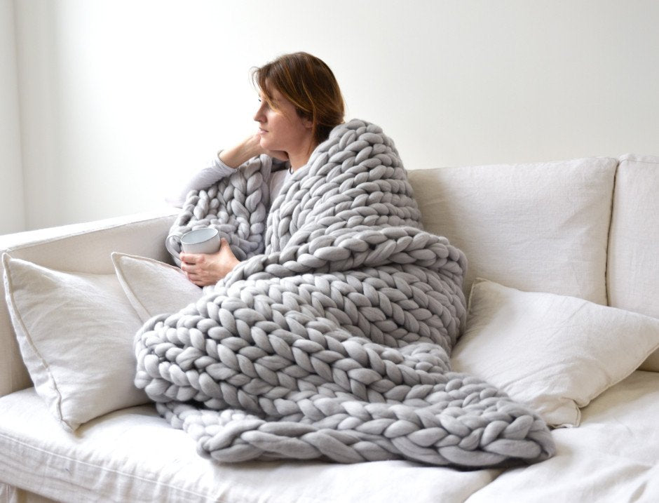 Nordic Thick Wool Hand-woven Blanket Saor Style