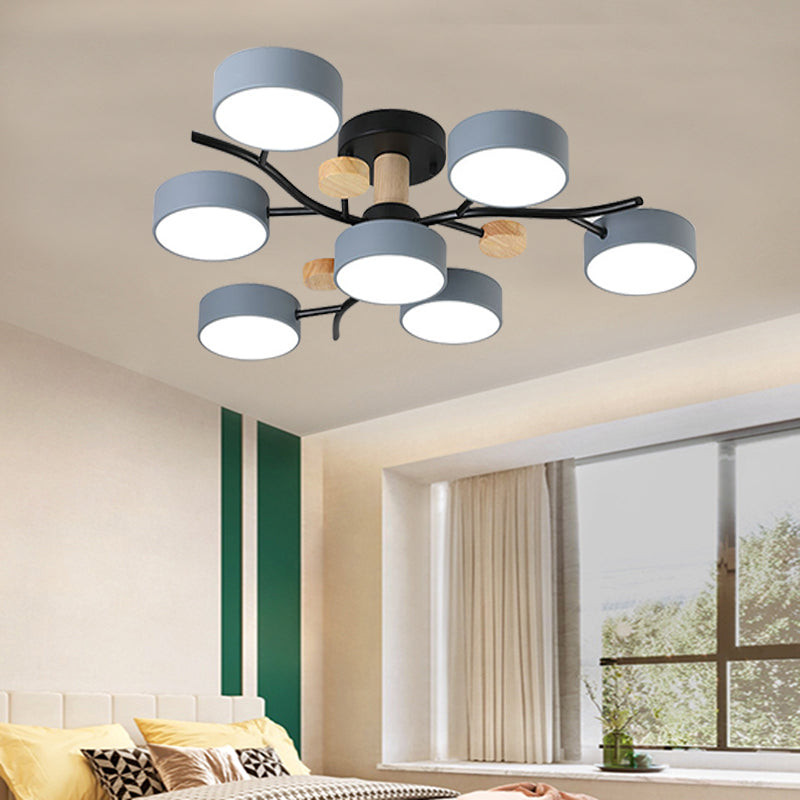 Nordic Simple Log Macaron Living Room LED Ceiling Light GND Products
