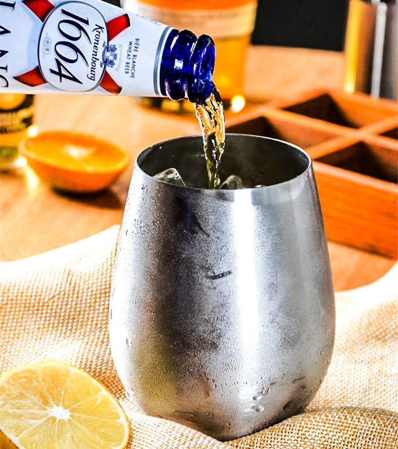 Stainless steel egg-shaped beer mug Saor Style