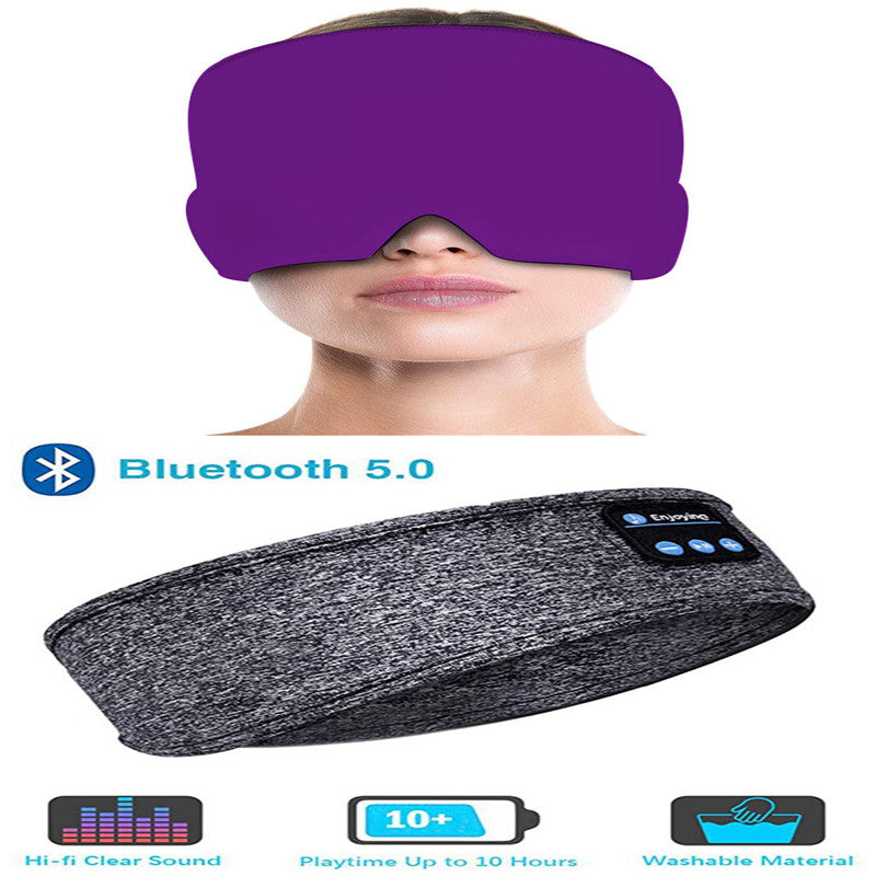 Wireless Bluetooth Sleeping Headphones Headband Thin Soft Elastic Comfortable Music Ear Phones Eye Mask For Side Sleeper Sports GND Products