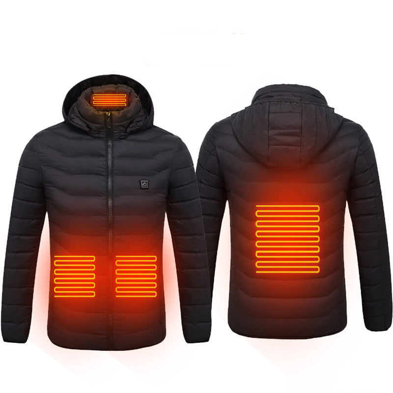New Heated Jacket Coat USB Electric Jacket Cotton Coat Heater Thermal Clothing Heating Vest Men's Clothes Winter GND Products