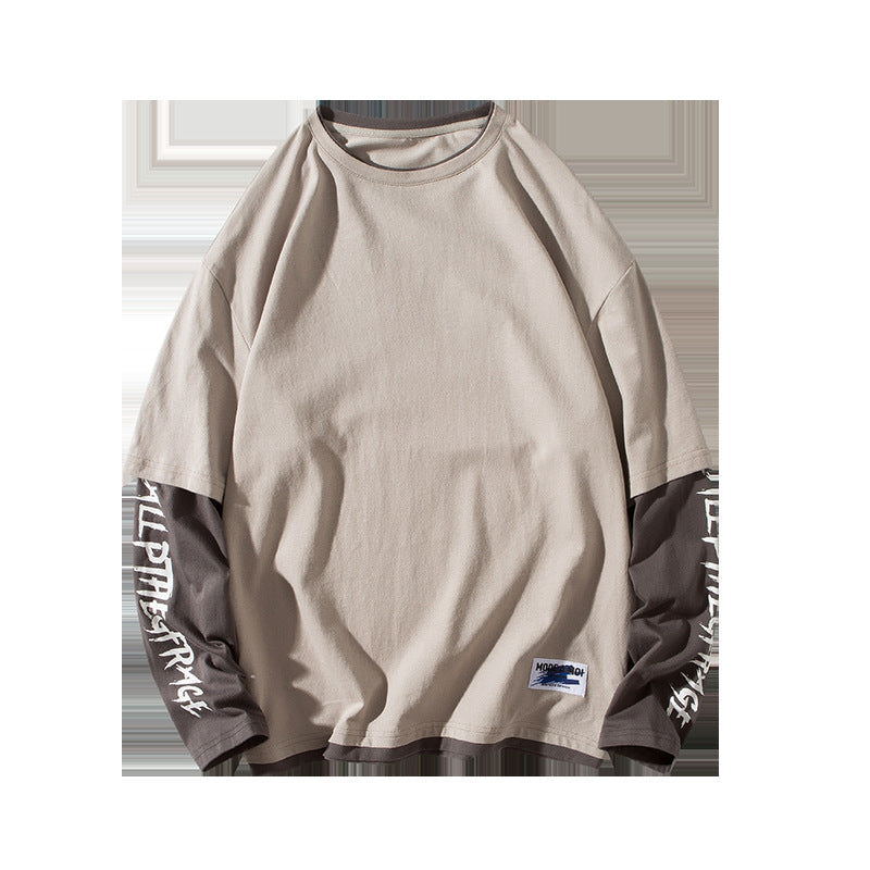 Fake two printed round collar T-shirts Saor Style