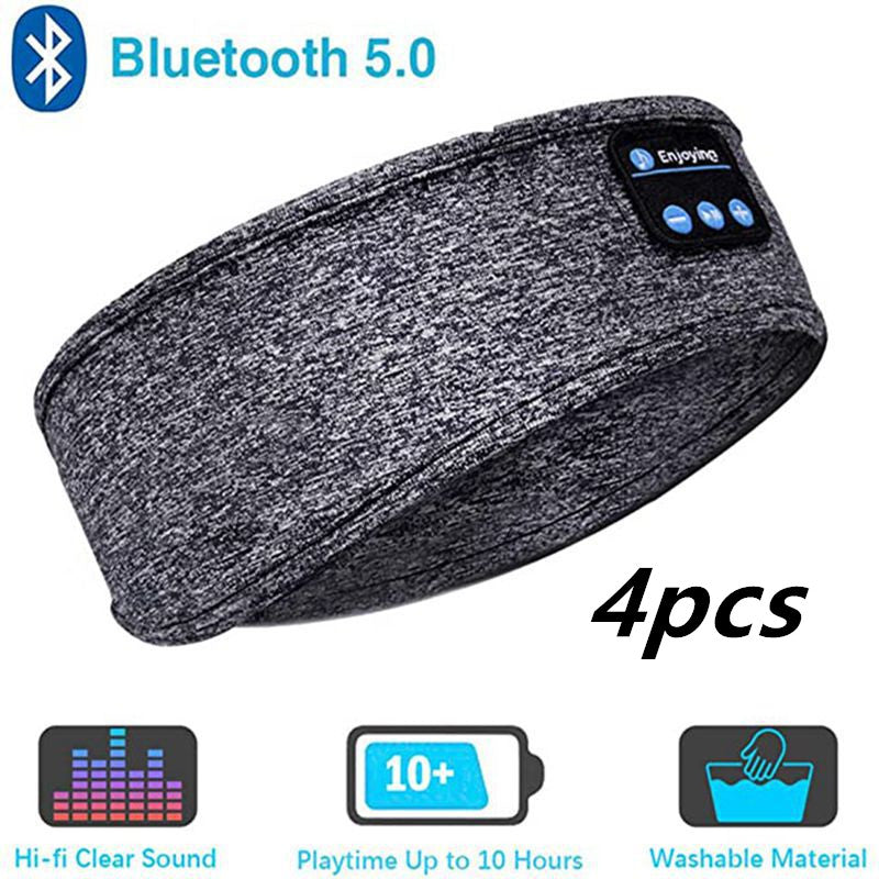 Wireless Bluetooth Sleeping Headphones Headband Thin Soft Elastic Comfortable Music Ear Phones Eye Mask For Side Sleeper Sports GND Products