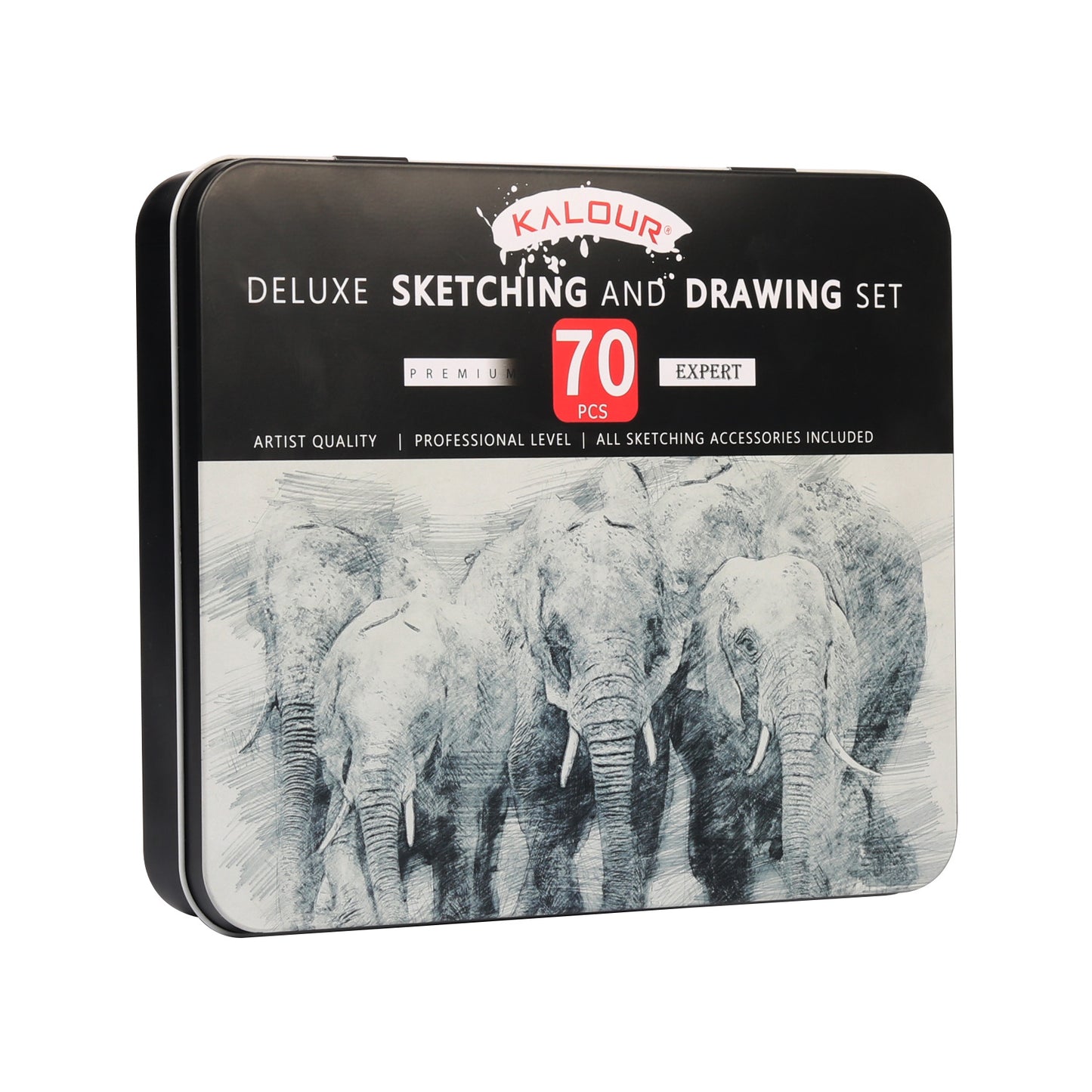 70 Pieces Iron Box Sketch Pencil Set Art Supplies GND Products