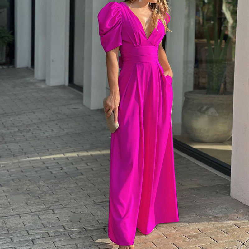 Fashion Elegant Plus Size Wide Legs Jumpsuit Saor Style