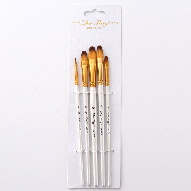 Art Supplies Acrylic Oil Painting Golden Tube White Rod Brush Set GND Products
