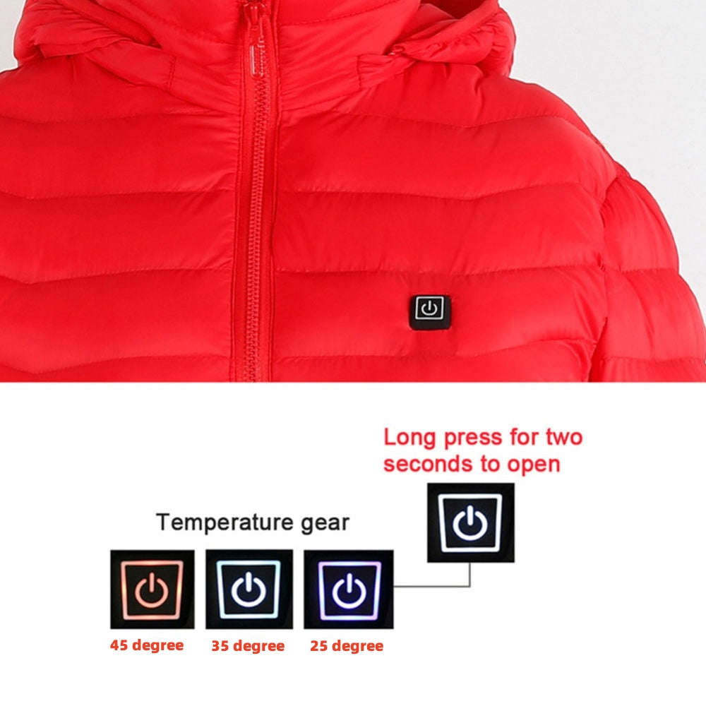 New Heated Jacket Coat USB Electric Jacket Cotton Coat Heater Thermal Clothing Heating Vest Men's Clothes Winter GND Products