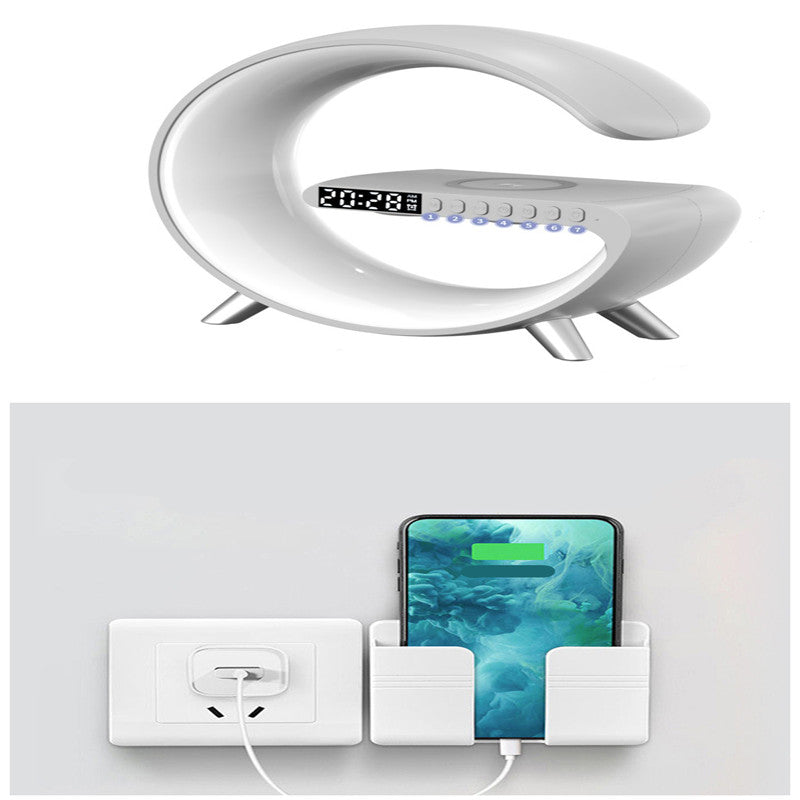 New Intelligent G Shaped LED Lamp Bluetooth Speake Wireless Charger Atmosphere Lamp App Control For Bedroom Home Decor GND Products