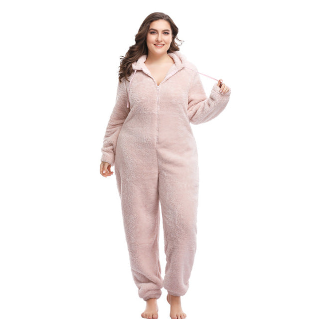 Winter Warm Pyjamas Fluffy Jumpsuits Sleepwear Saor Style