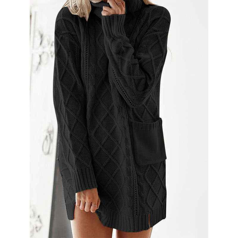 Twist retro knitted turtleneck knitted sweater