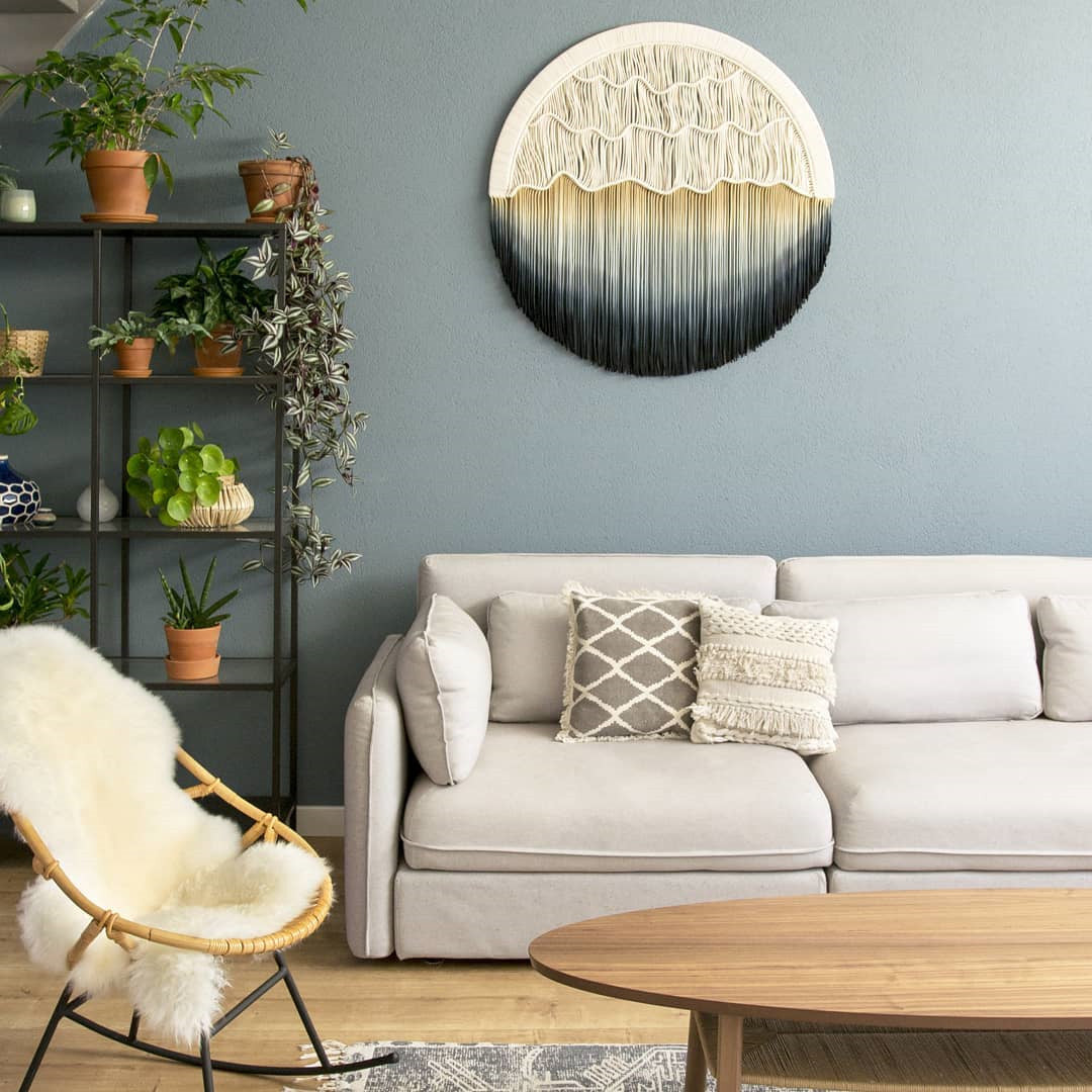 Nordic Hand-dyed Woven Round Tapestry Saor Style