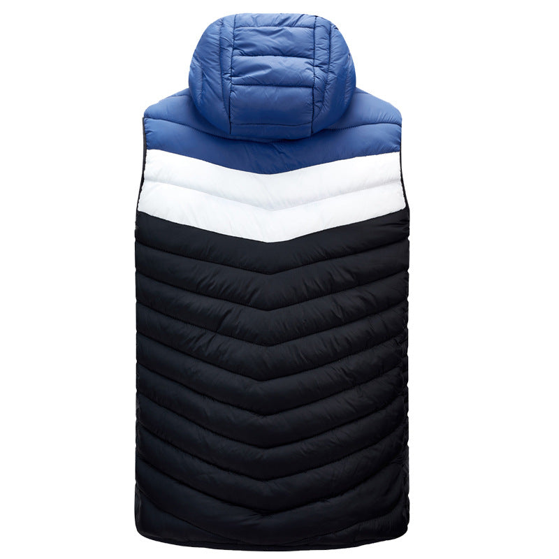 Hooded Jacket Splicing Ribs Cotton Jacket Light Pat Cotton
