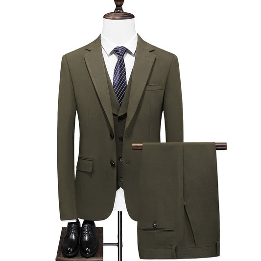 Business Casual Men's Suit Three-piece Suit Wedding Dress Saor Style