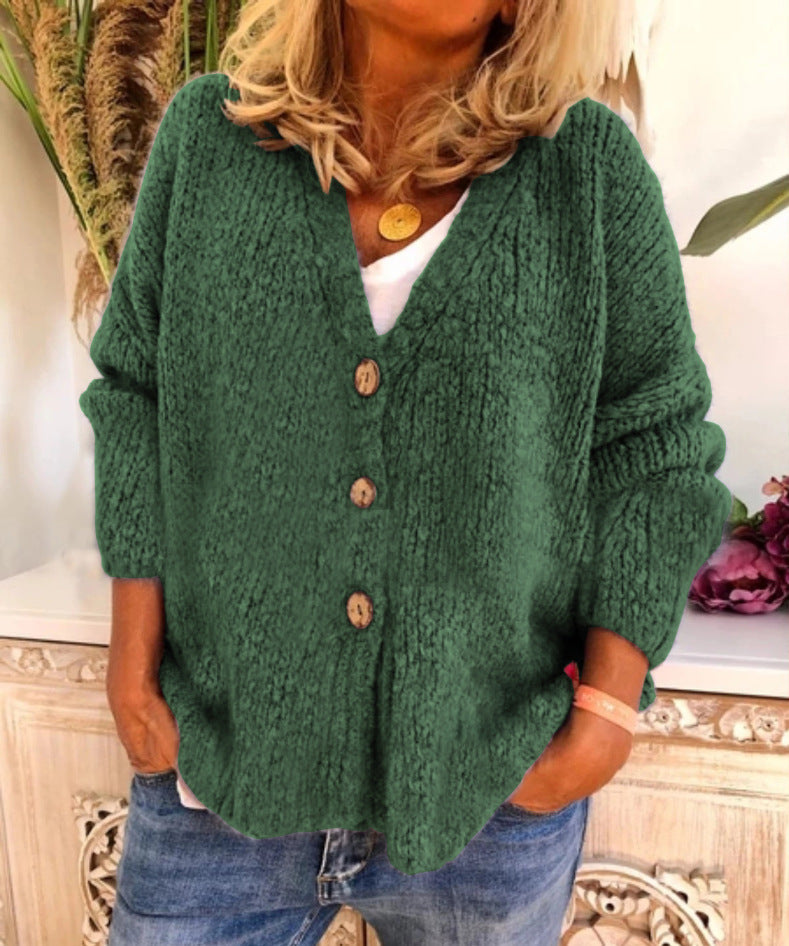 Knitted Cardigan Sweater With Three Buttons Saor Style