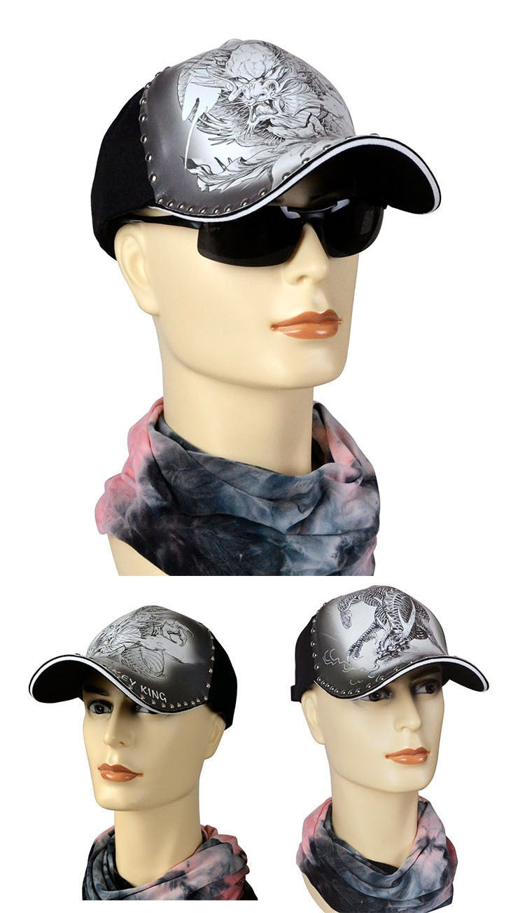 Stylish Print Dragon Sun-poof Peaked Cap