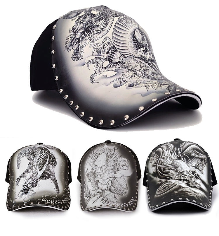 Stylish Print Dragon Sun-poof Peaked Cap