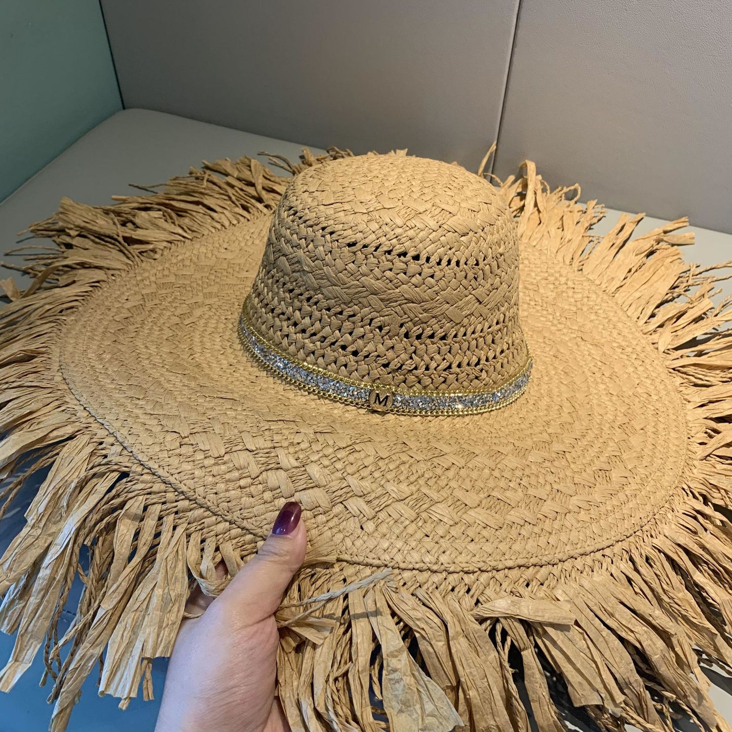 Straw Tassel Sun Hat With Wide Brim