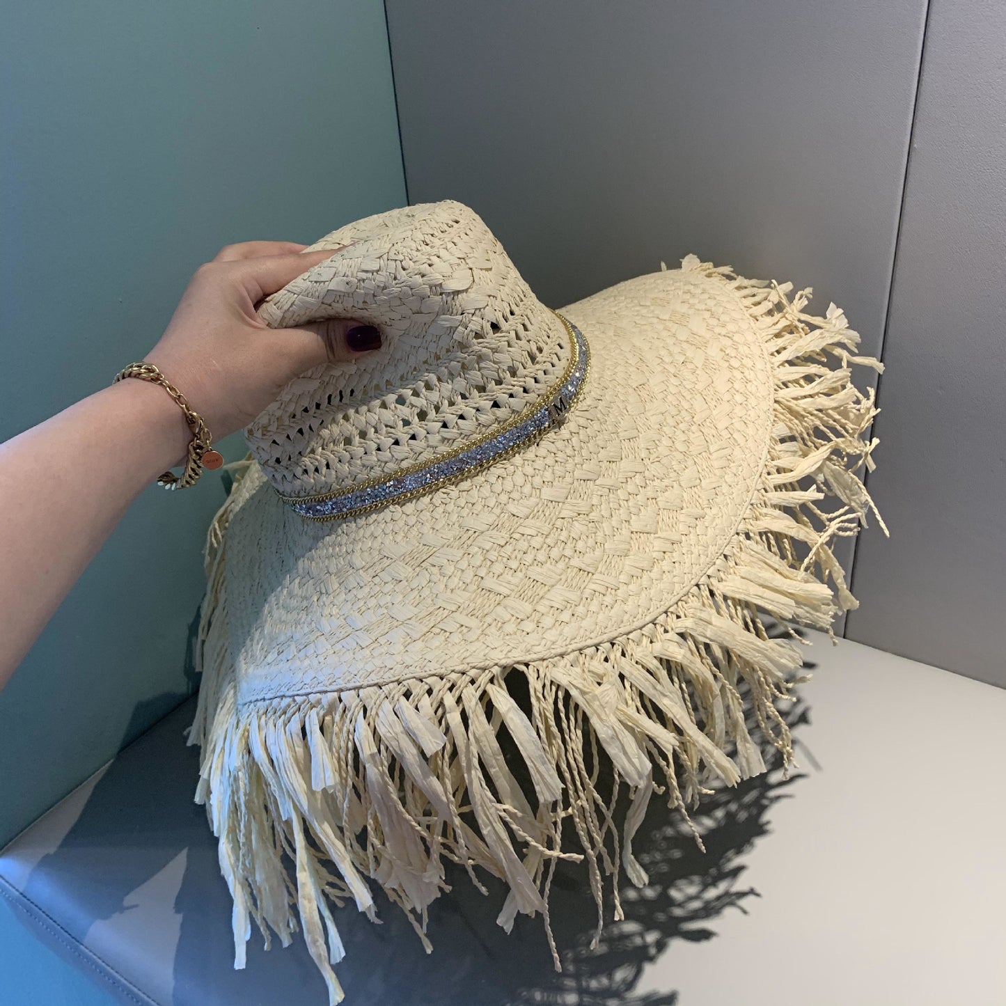 Straw Tassel Sun Hat With Wide Brim