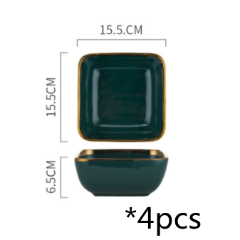 Square Decorative Ceramic Tableware