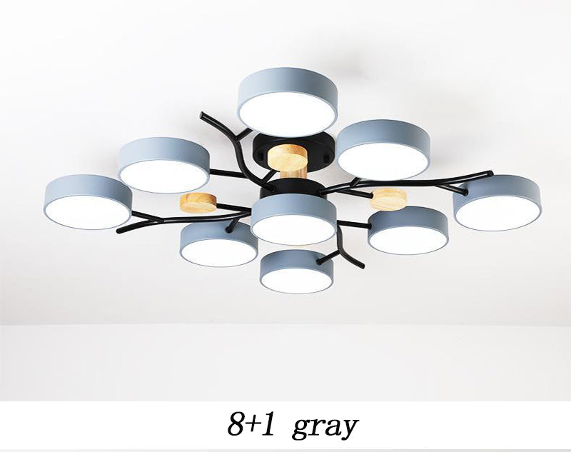 Nordic Simple Log Macaron Living Room LED Ceiling Light GND Products