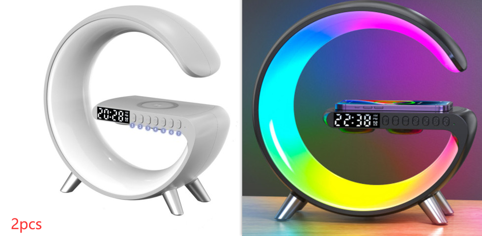 New Intelligent G Shaped LED Lamp Bluetooth Speake Wireless Charger Atmosphere Lamp App Control For Bedroom Home Decor GND Products