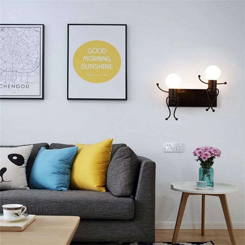 Modern Creative LED Wall Lamps Bedroom Bedside Lamp Nordic Iron Corridor Stairs Bar Restaurant Wall Light Child Room Decoration GND Products