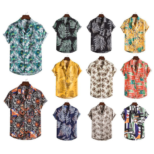 Men Short sleeved beach shirts men New printed T shirt Saor Style