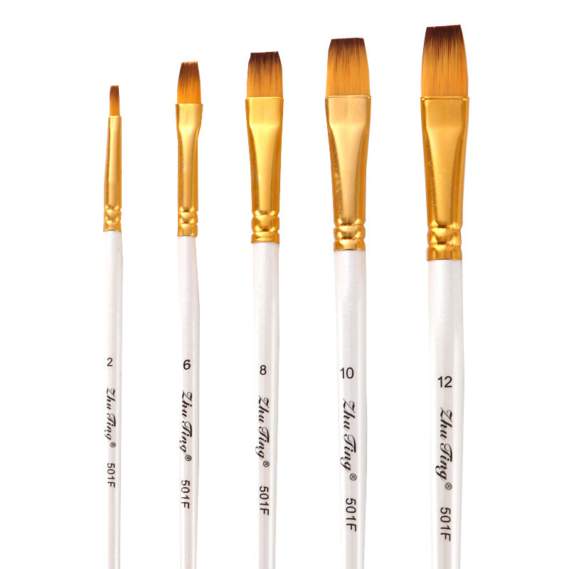 Art Supplies Acrylic Oil Painting Golden Tube White Rod Brush Set GND Products