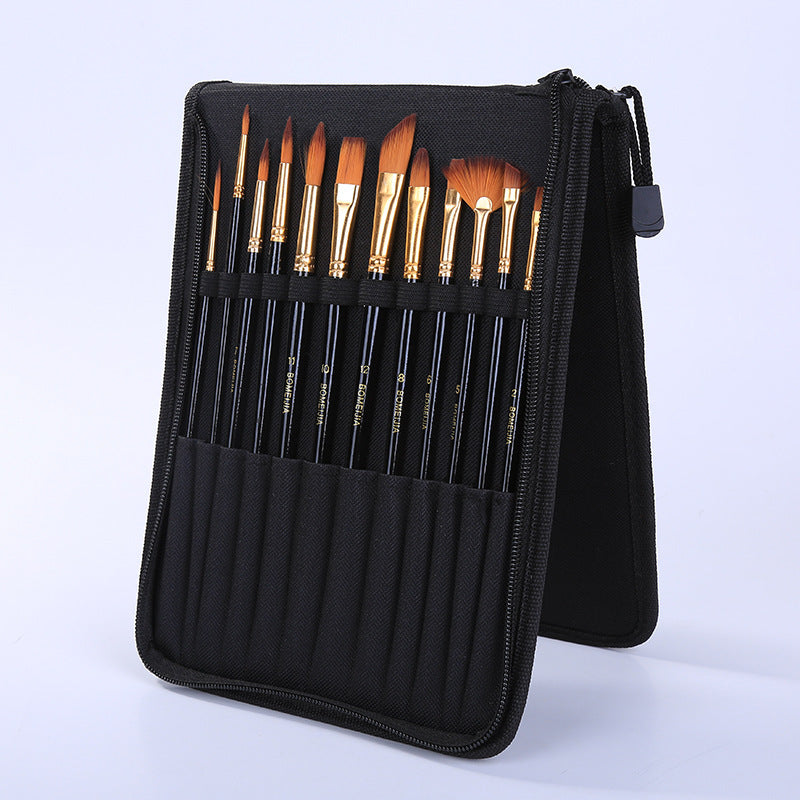 Black Rod Canvas Bag With Scraper Brush Art Supplies Set GND Products