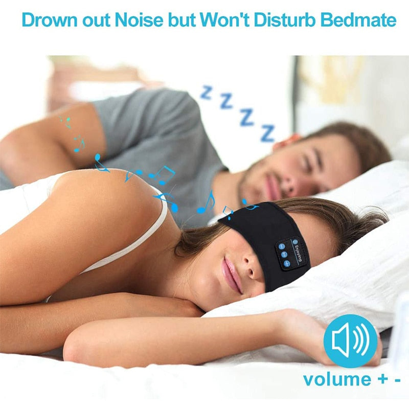 Wireless Bluetooth Sleeping Headphones Headband Thin Soft Elastic Comfortable Music Ear Phones Eye Mask For Side Sleeper Sports GND Products