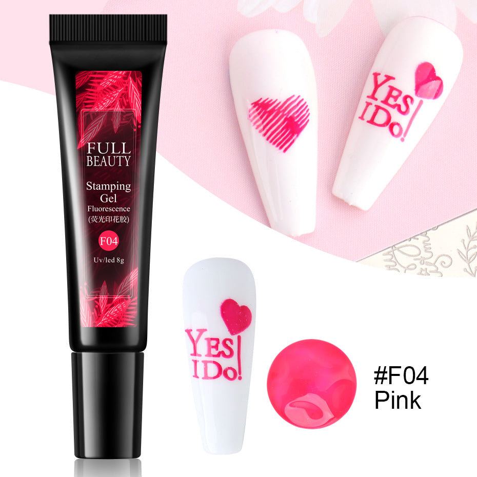 Nail Art Fluorescent Printing Glue, Nail Template Transfer Glue Hose Set GND Products
