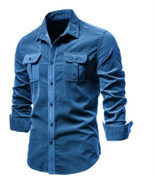 Shirts For Men Wear Shirt College Tops Longsleeve Blue Saor Style