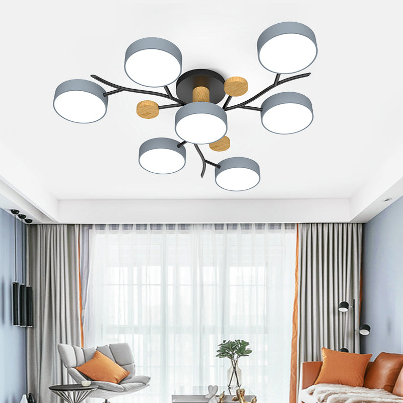 Nordic Simple Log Macaron Living Room LED Ceiling Light GND Products
