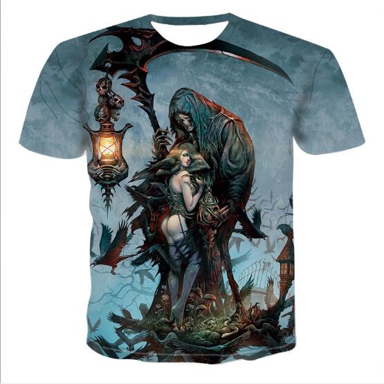 Mens Skull T shirts 3D t- shirts Saor Style