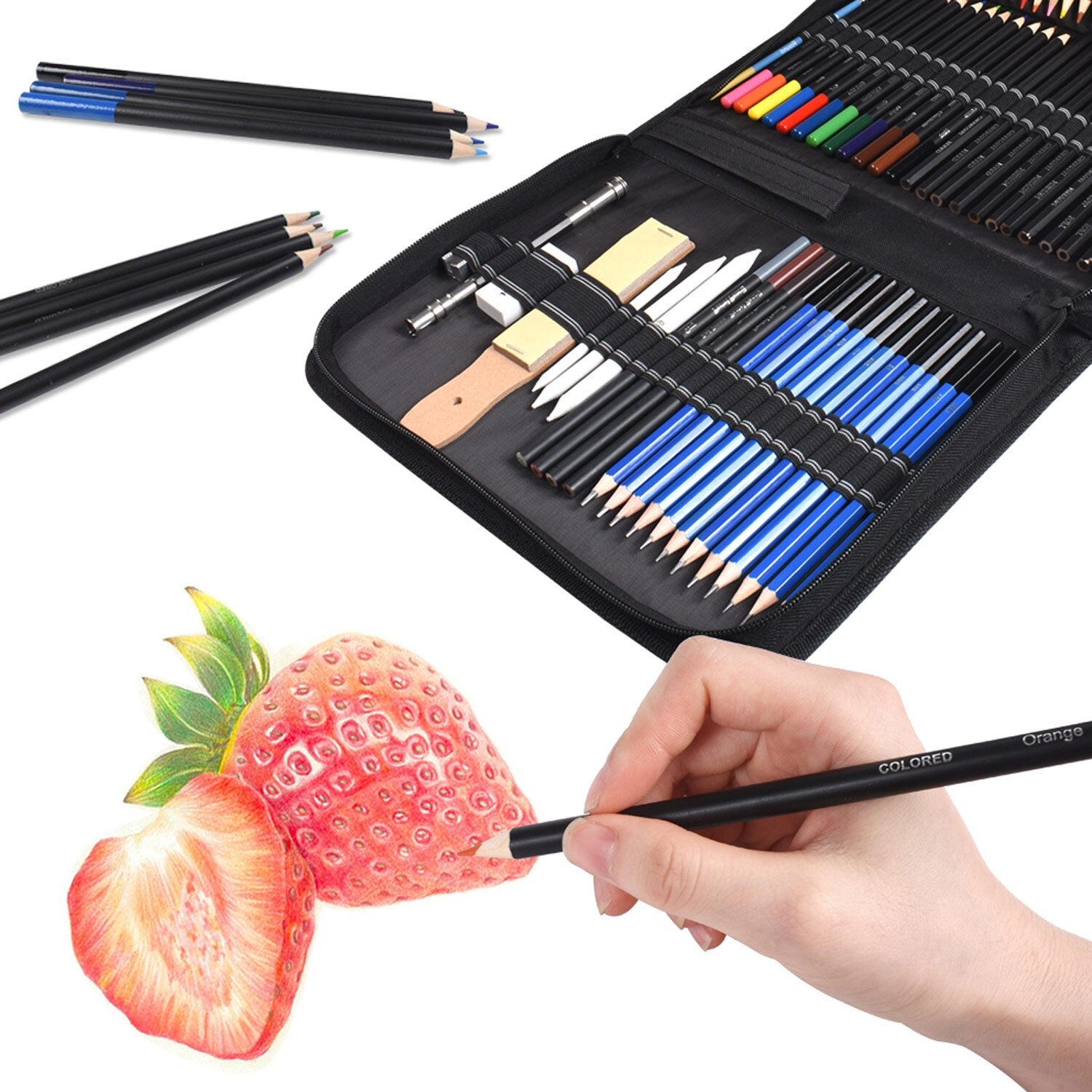 Sketch Drawing Color Pencil Set Charcoal Art Brush Set 72 Piece Painting Set GND Products