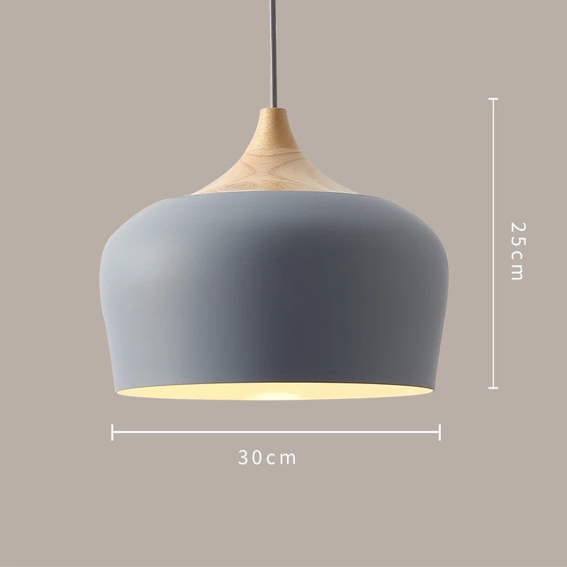 Wood & aluminum chandelier