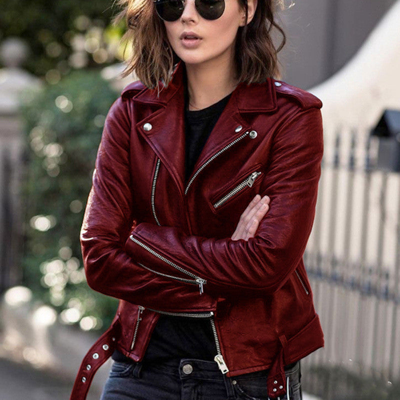 Zip leather jacket Saor Style