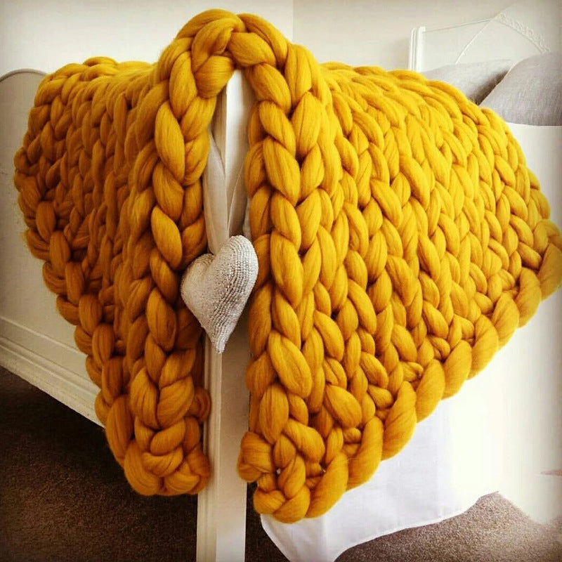 Nordic Thick Wool Hand-woven Blanket Saor Style