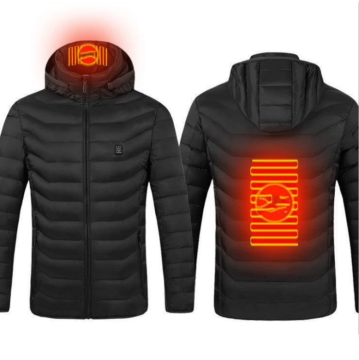 New Heated Jacket Coat USB Electric Jacket Cotton Coat Heater Thermal Clothing Heating Vest Men's Clothes Winter GND Products