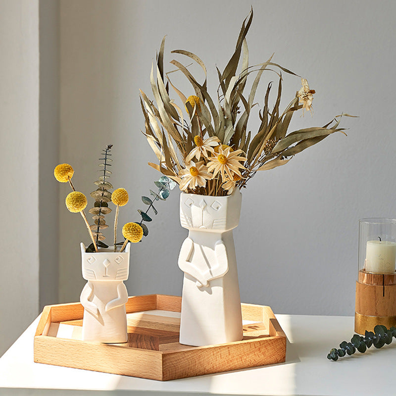 Nordic Style White Ceramic Vase Decoration Saor Style