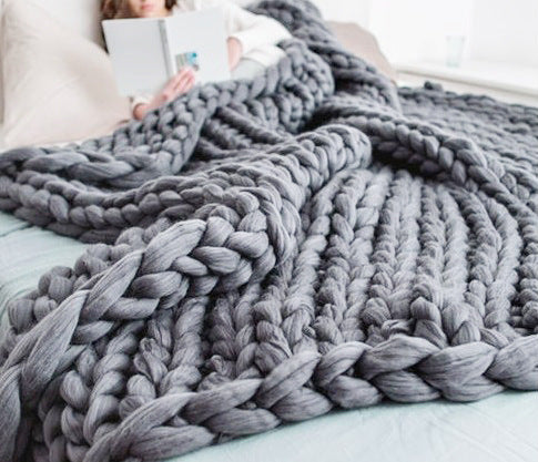 Nordic Thick Wool Hand-woven Blanket Saor Style