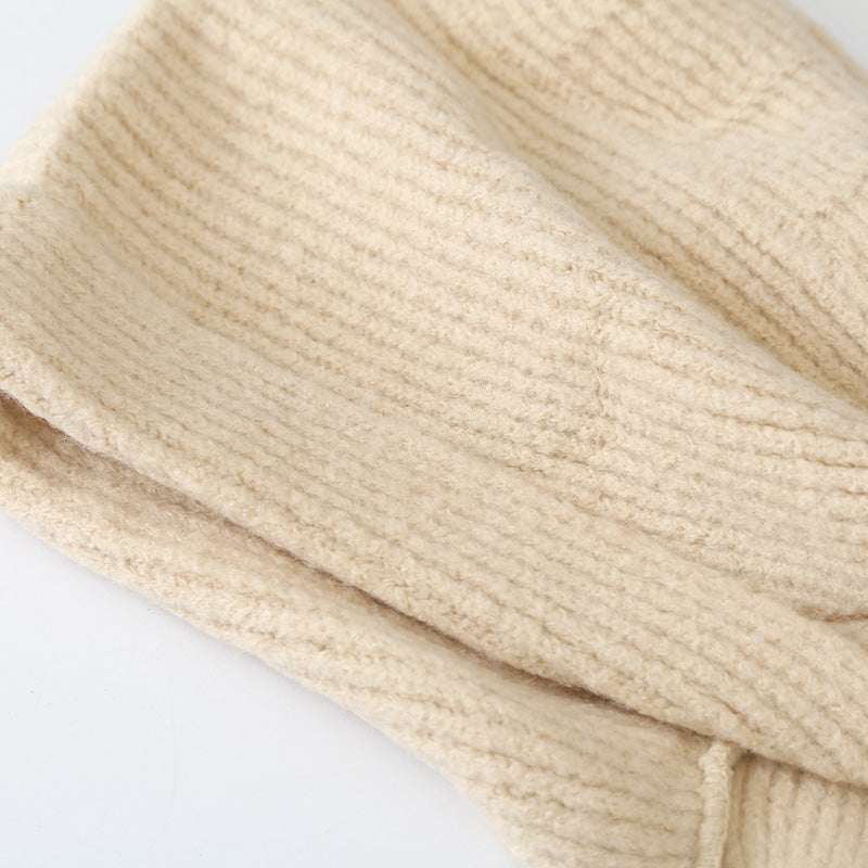 Red Hat Ear Protector Knitted Knitted Yarn